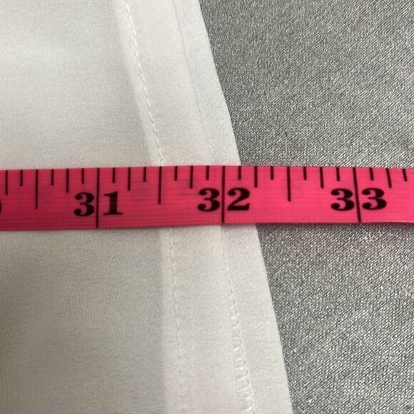 Alpha Studio M/L Button Front Blouse White Crepe Sheer Long Sleeve NWT Oversized - Picture 13 of 13